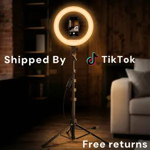 12-Inch Video Light Kit, Professional Studio Ring Light Kit with Tri-Color LED & Remote Control, 17-63" Height-Adjustable Tripod with Small Desk Tripod - USB-Powered, YouTube, TikTok, Vlogging#Easter Day#SummerVibes