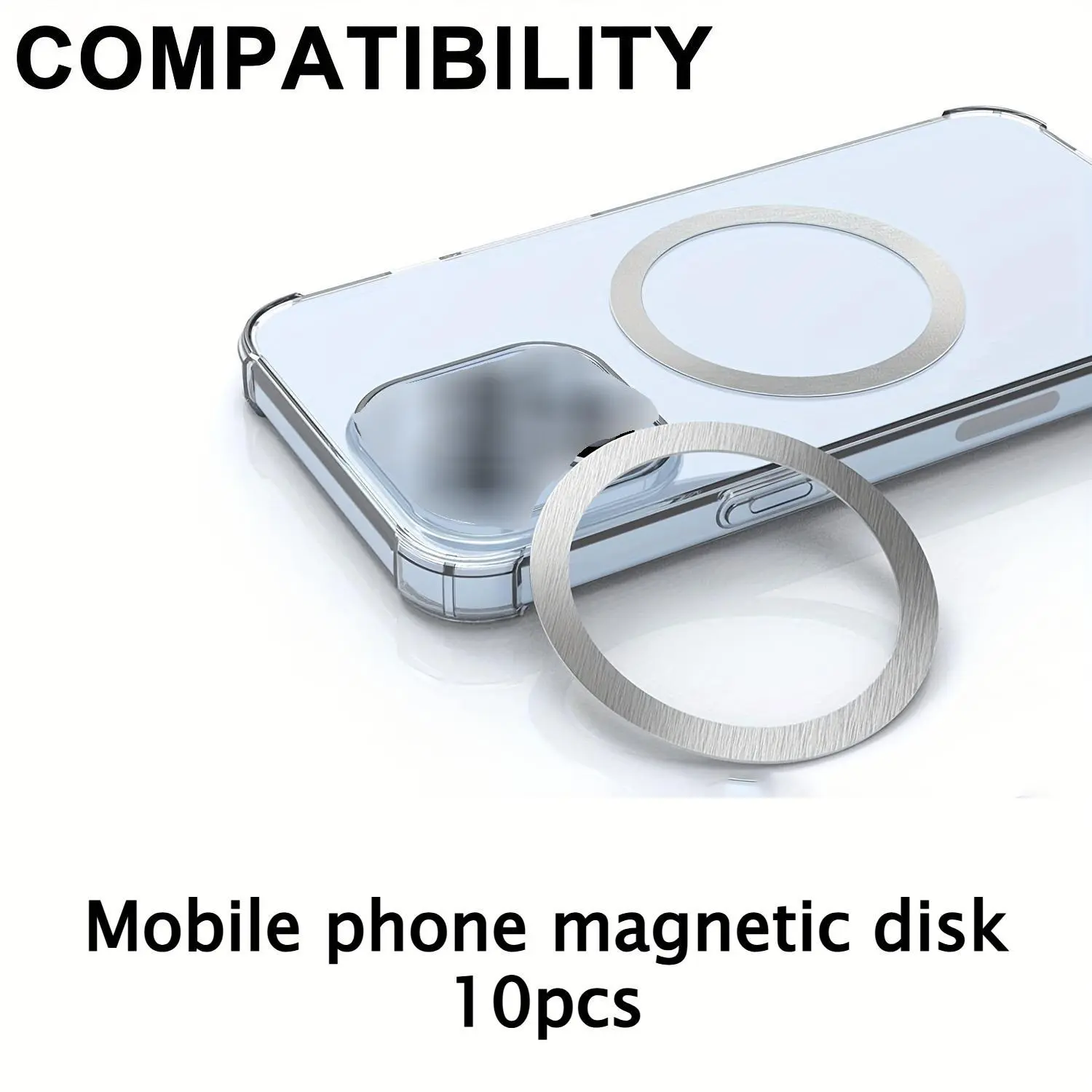 10pcs magnetic ring clips, suitable for wireless chargers, sticker magnets, car phone holders, Cell Phone Clip, Accessories, Universal Clip