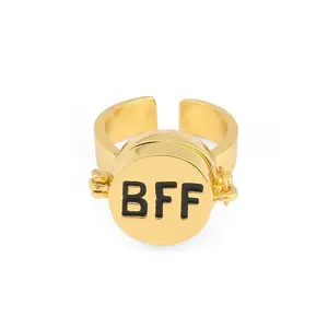 BFF Letter Ring  Good Friend Open Cover Ring Opening Index Finger Ring Commemorative Gift Birthday Gift Commemorative Day