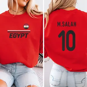 Salah #10 Star Player Flag Tribute Graphic Tee, Egypt Jersey Style Inspired for Fans Soccer Design, Football World USA Unisex T-Shirt