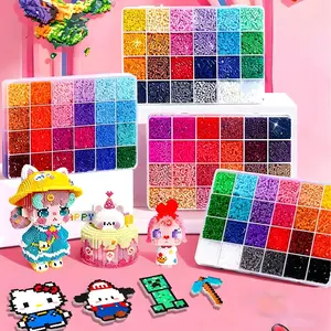 3D Perler Beads Kit - 24/48/72/ Fuse Beads for Kids & Adults, DIY Pixel Art Melty Beads Set with Storage Case, Ironing Beads for Crafts, Educational Toys & Stress Relief Activities beads for adults  bedazzling kit