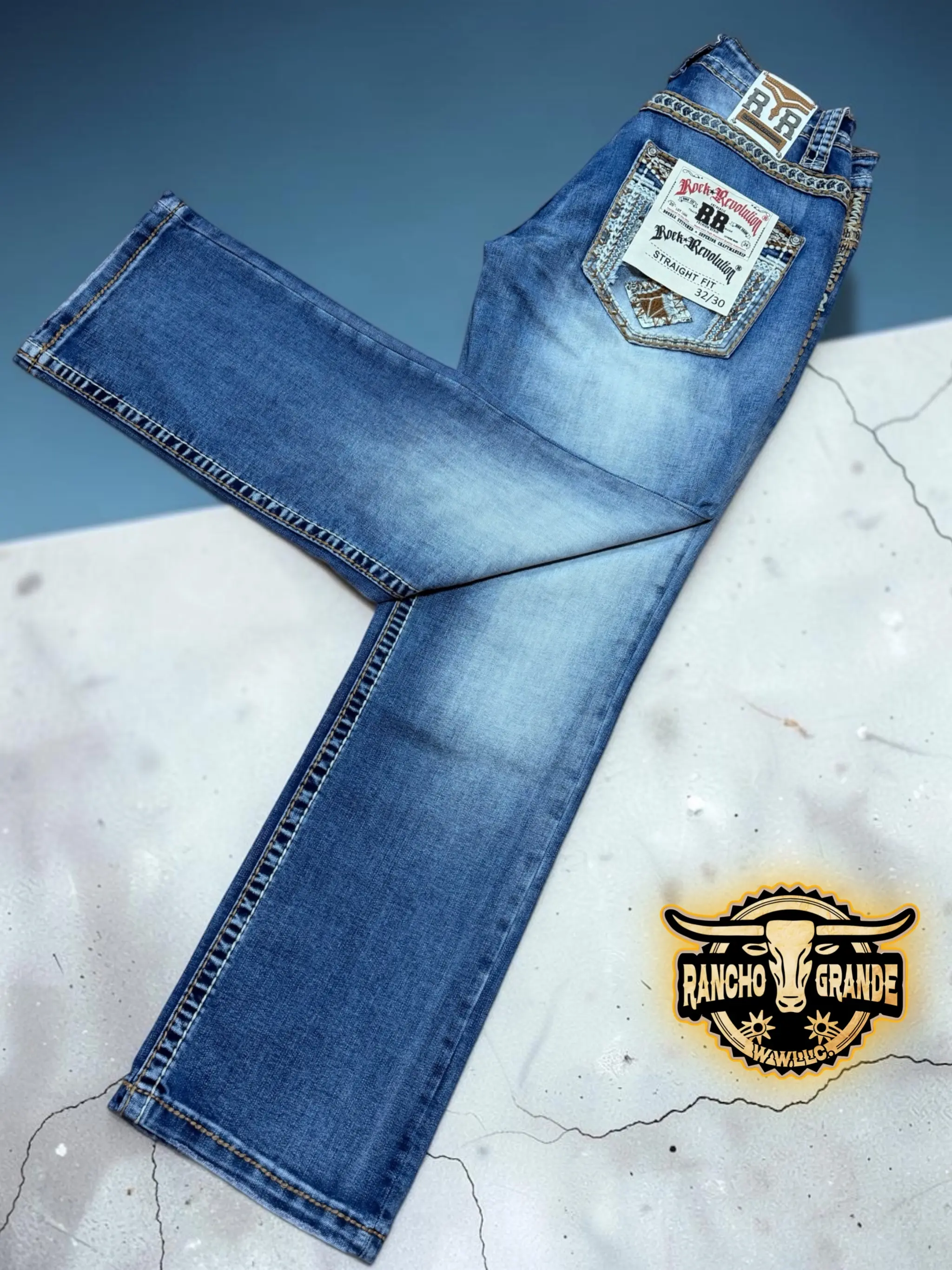 Rock R 260 Mens Modern Western Cowboy Jeans Boot Cut / Pantalon Vaquero para Hombre Corte Moderno para Bota