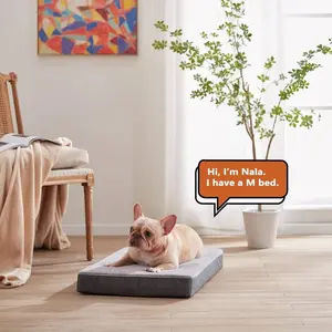 LFC PETS Plush Memory Foam Orthopedic Dog Bed, Removable Washable Cover with Waterproof Lining, Supportive Pet Bed for Medium Large Dogs, Soft Comfortable Dog Sofa Bed