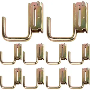 10 Pack E-Track Steel J-Hooks, Tie-Down Accessories w/ E-Track Spring Fitting Attachments for Pickup, Cargo Van, Enclosed Trailers, Semi-Trucks Trailer Hang Tools