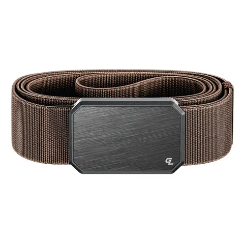 Groove Life Groove Belt, Men's Magnetic Stretch Belt, Adjustable Fit & Durable for Work, Everyday Carry & Casual Wear, Gun Metal / Dark Earth Brown