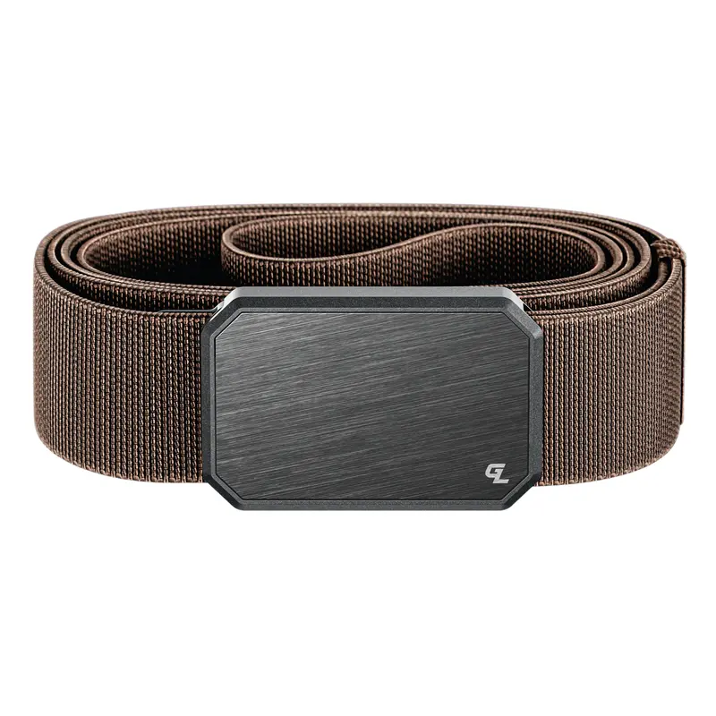 Groove Life Groove Belt, Men's Magnetic Stretch Belt, Adjustable Fit & Durable for Work, Everyday Carry & Casual Wear, Gun Metal / Dark Earth Brown