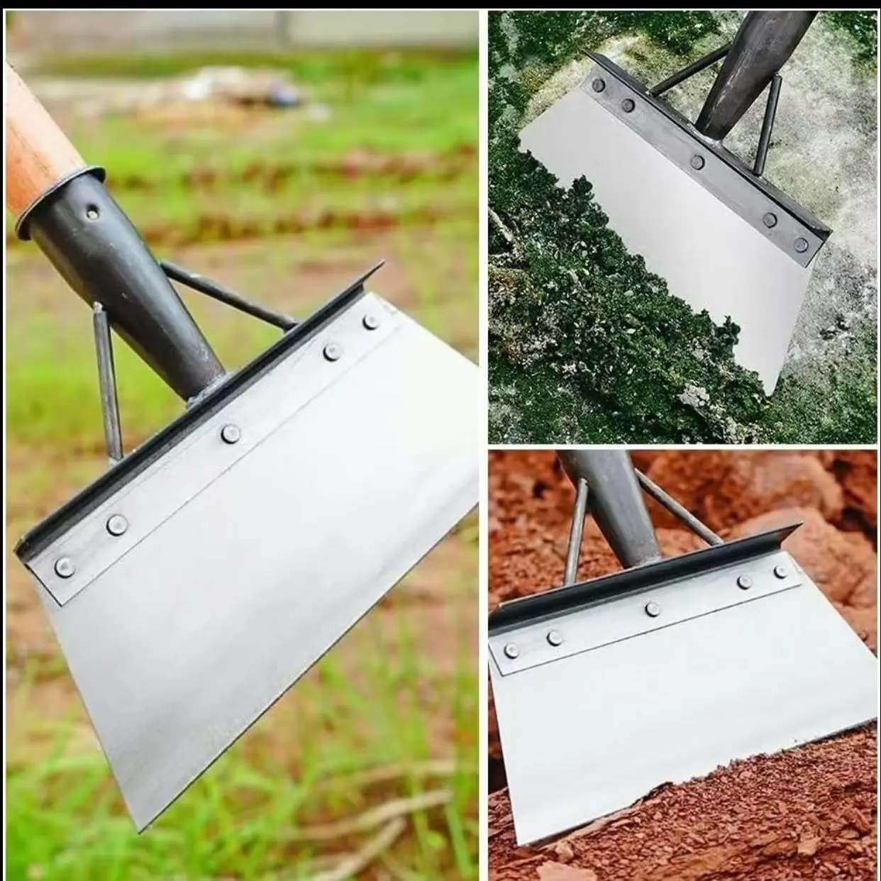 Stainless Steel Multifunctional Garden Shovel - Outdoor Weed Cleaning, Moss Removal Tool for Farm Use