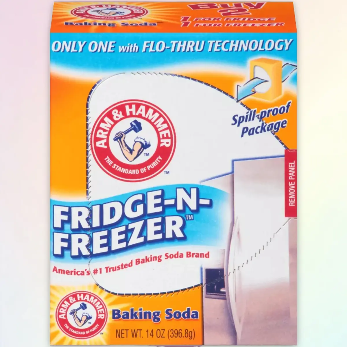 Arm & Hammer Baking Soda Fridge & Freezer Odor Absorber 14oz - Baking Soda Odor Absorber, 14oz, for Fridge Freezer, Natural, Long-Lasting