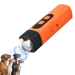 Professional sonic emitter dog training tool - Dog bark repelling device with LED flashlight, 30-foot range bark-repelling dog silencer, rechargeable portable dog bark stopper