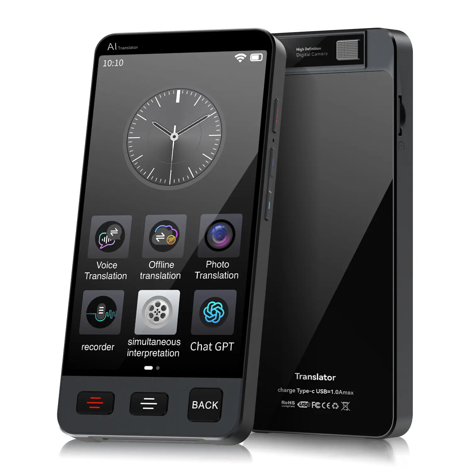 [TryTalk] AI Language Translator Device - Slim Touchscreen Device with Memory, 142 Online/19 Offline Real-Time Translation for Adults Travelers, Portable Voice/Photo Translator (Phones & Electronics, E-Dictionary)