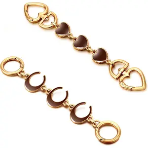 2 count Bag Extender Chain Heart Moon Purse Strap Extenders for Handbags Purse Extender Chain  Chain Purse Strap Replacement Brown Purse Accessories Bag Charms for Handbags Purse Christmas Gifts