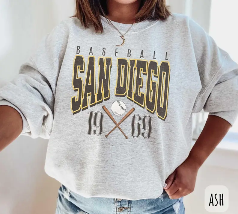 Vintage San Diego Baseball Crewneck Sweatshirt, San Diego Baseball Shirt, The Pads, San Diego Sports Fan