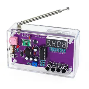DIY FM Radio Electronic Kit, Adjustable 87-108MHz Frequency with Digital Display, Soldering Practice Project