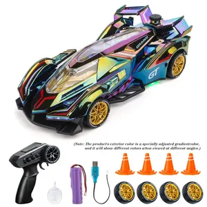 2.4GHz Remote Control Drift Car 1:24 Scale Four-Wheel Drive High-Speed Racing Car with LED Lights