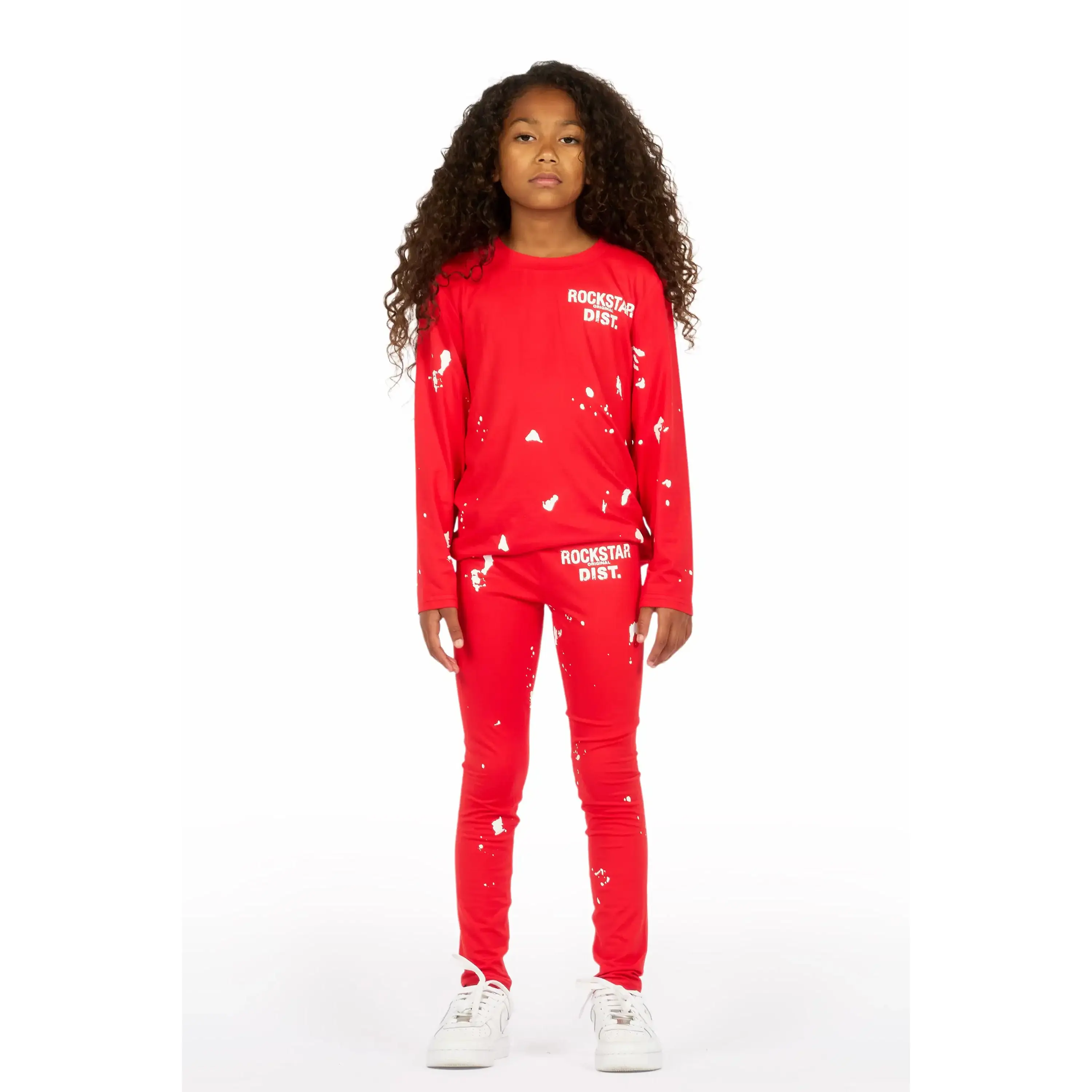 Girls Living For It Red Long Sleeve Lounge Set