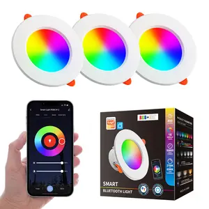 3Pack Downlights, 12W Smart Recessed Lighting Dimmable,Bluetooth WiFi APP Control Compatible with Google Assistant Smart Life APP Wet Location Use.