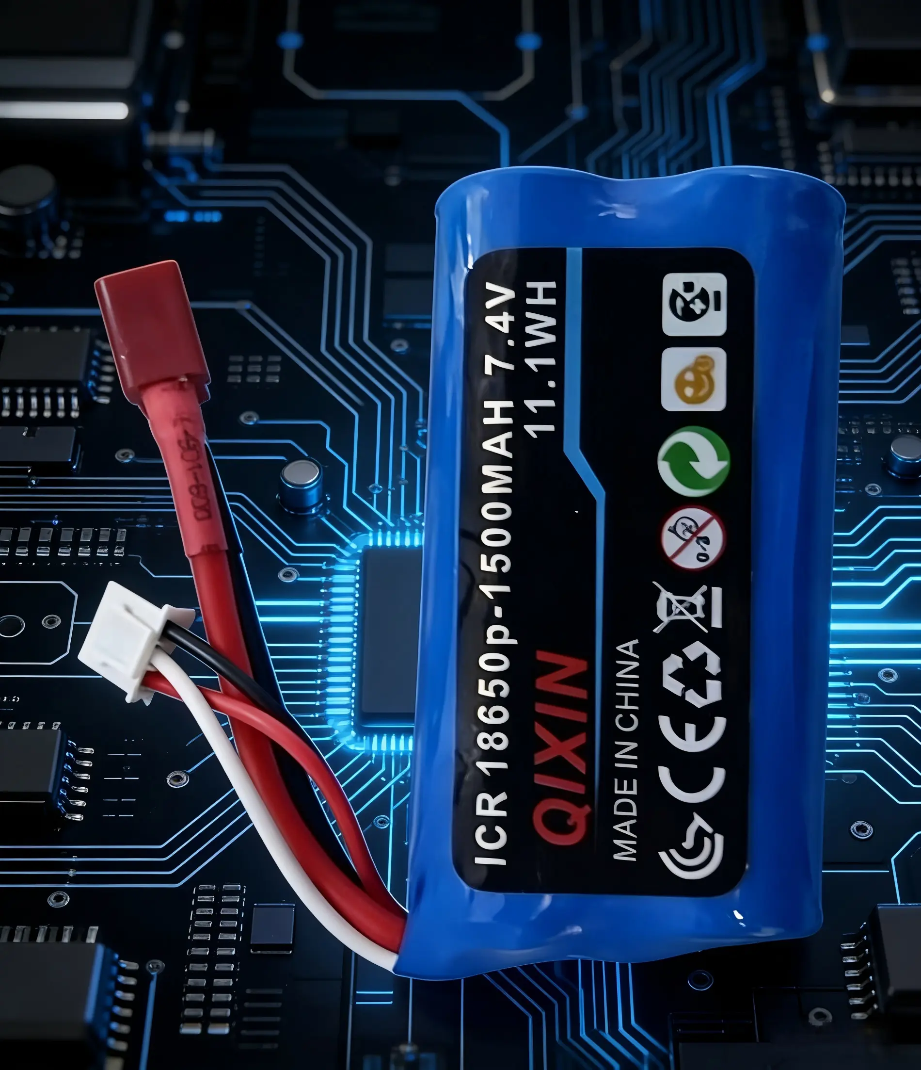 High Capacity Lithium Replacement Batteries for RC Cars - 2S 7.4V 1500mAh Rechargeable Batteries Compatible with Q130B, 8811, 8618, C8805, 16101 Electric Remote Control Toy Models