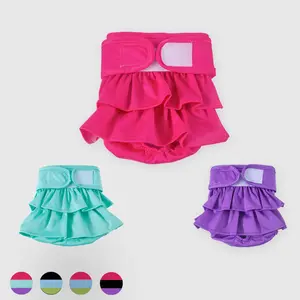 Washable Dog Diaper, 3 Counts Reusable Highly Absorbent Dog Diaper, Comfortable Dog Diaper for Dogs in Heat Or Excited Urination, Pee Pads