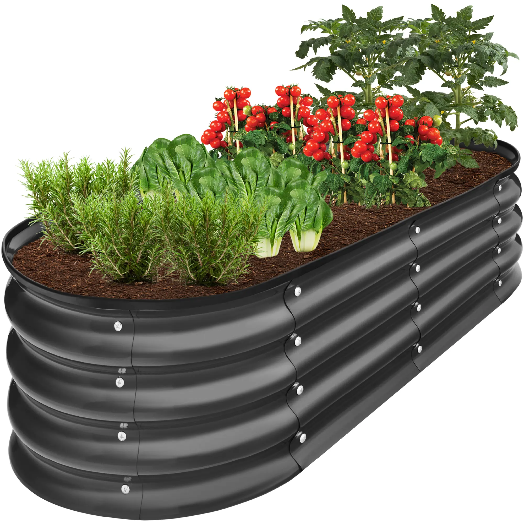 Best Choice Products 4x2x1ft Outdoor Raised Metal Oval Garden Bed, Planter Box for Vegetables, Flowers Best Choice Products 4x2x1ft Outdoor Raised Metal Oval Garden Bed, Planter Box for Vegetables, Flowers