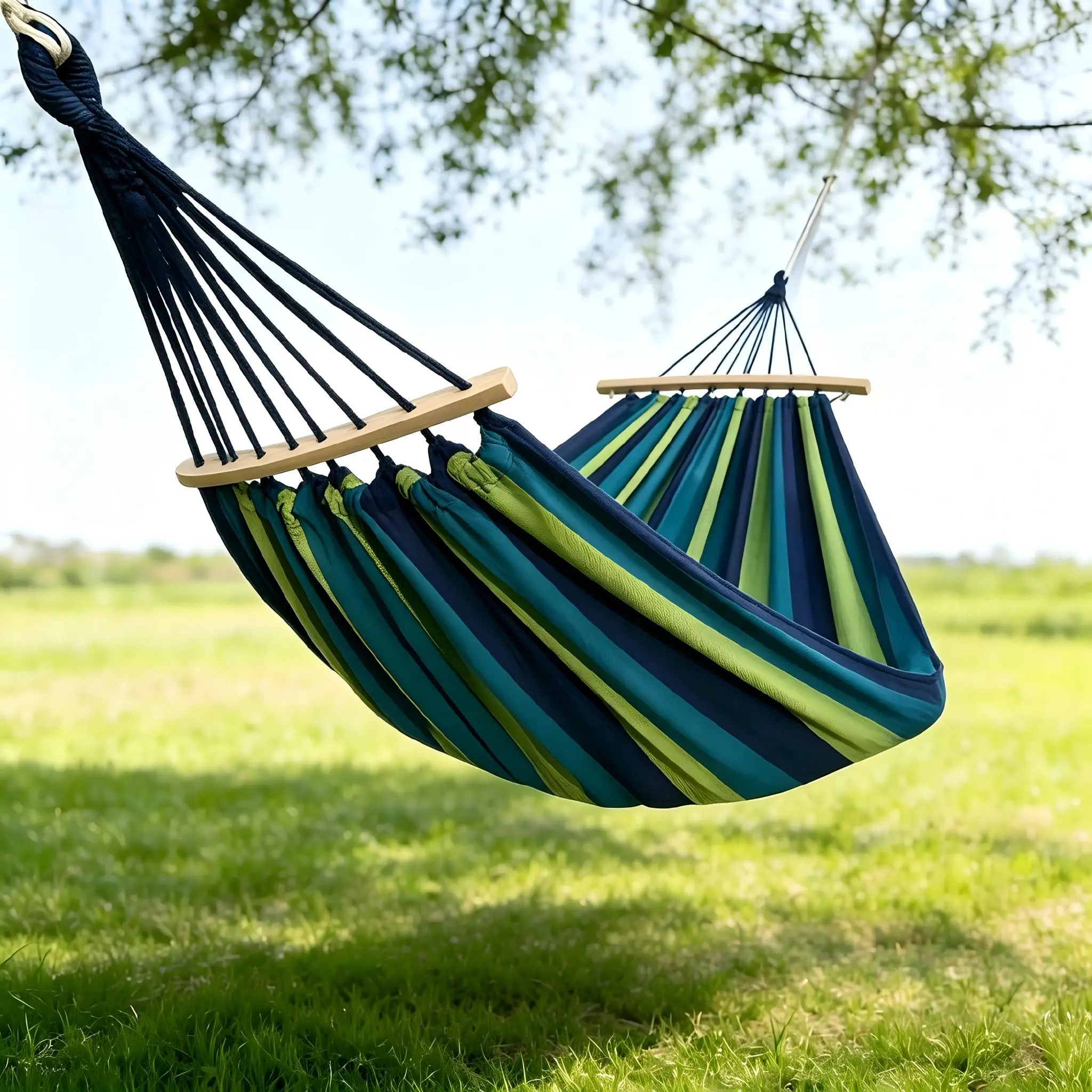 Soft Canvas Hammock, Sturdy Portable Hammock for Single & Double Person, Perfect for Camping, Patio, Garden, Hiking & Travel,Lightweight,Parachute