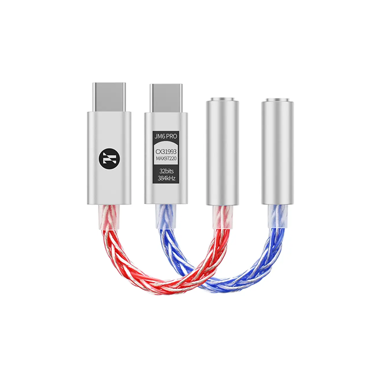 JCALLY JM6 Pro USB-C to 3.5mm DAC Adapter - Dual Chip HiFi Decoder, Aluminum Alloy Lossless Audio Dongle, Aux Input, Manufacturer Warranty, Box, All Ages Type-C/Audio Accessories for iPhone 15/Android