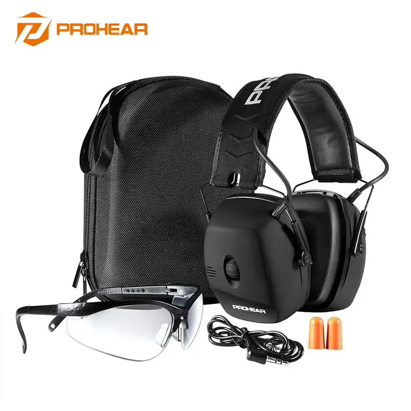 PROHEAR NRR 30dB Electronic Earmuffs for Shooters, Foldable Unisex Design with Gel Cushions & Sound Amplification, Blocks Gunshot Noise for Hunting, Father's Day Gift, 0.01S, Durable & Portable, Padded Headband, Soft Gel Ear Cushions