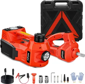 Nilight Electric Car Jack Kit 5 Ton 12V Hydraulic Car Jack with Impact Wrench, 3 in 1 Portable Electric Floor Jack with Tire Inflator Pump LED Light for Sedan SUV Truck Change Tire Garage Repair bead breaker Heavy Duty Hand Winch  dealsforyoudays, Safety,