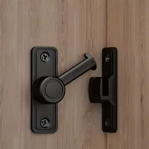 90/180 Degree Barn Door Lock, Durable Zinc Alloy Security Door Lock, Door Hardware, Home Bathroom, Garage, Bedroom, Cabinet, Barn Door Sliding Lock