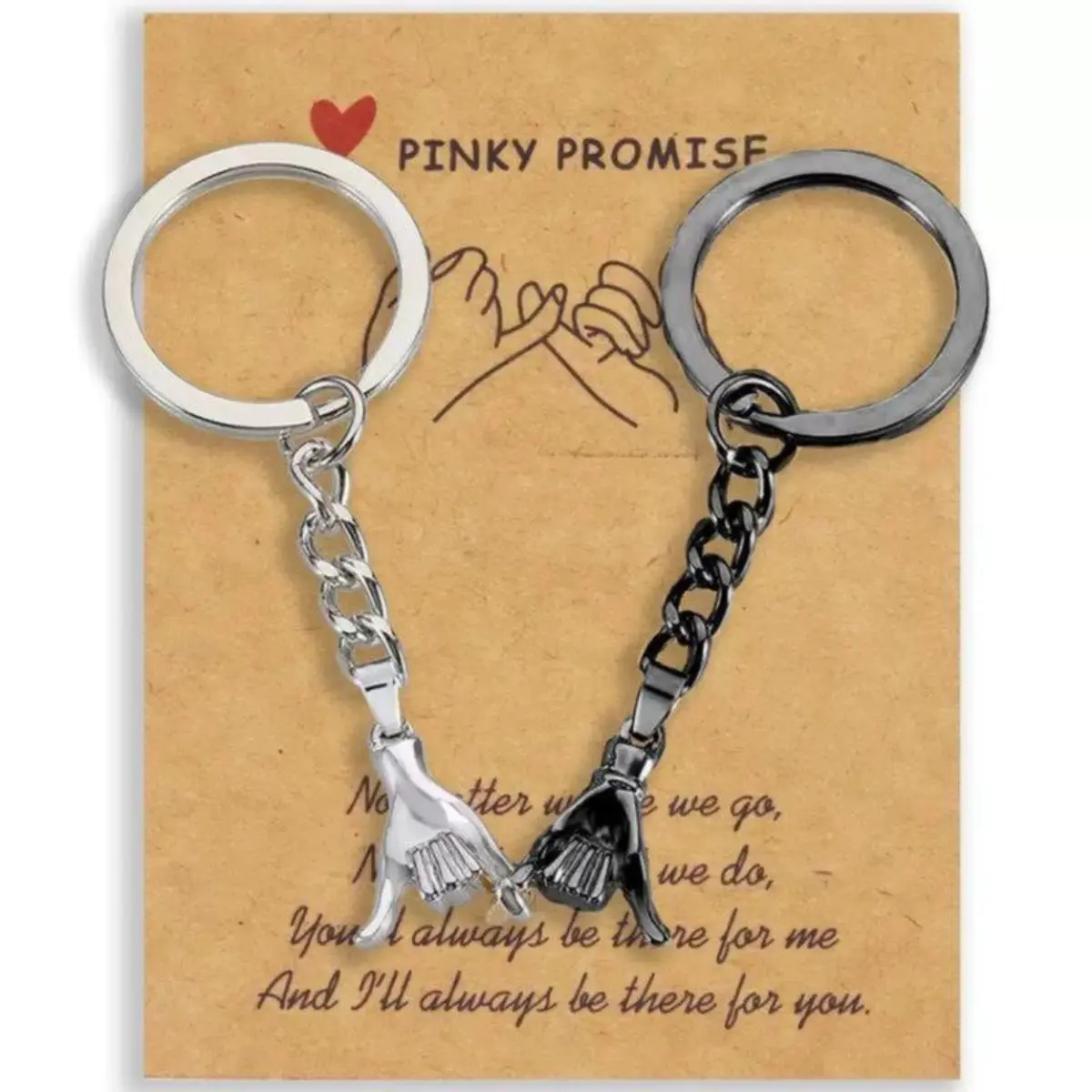 2PCS Interlocked Pinky Promise Matching Hearts Keychains - Compact Everyday Carry EDC Keychain, Durable Keepsake, Cute Couple Gift, Anniversary Fashion Accessory, Everyday Carry Keychains
