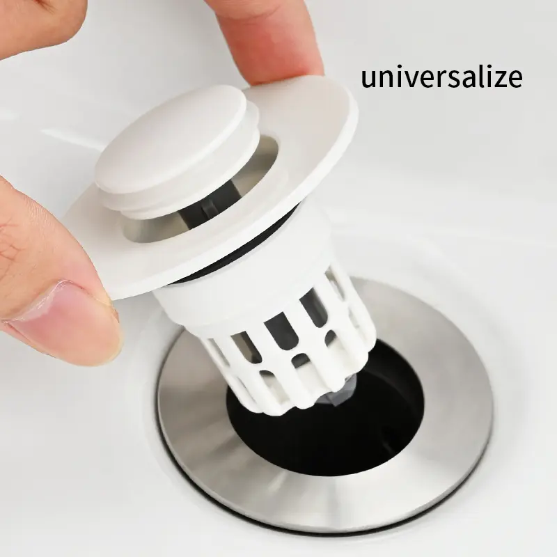 Universal Bounce Core Part, 5.99 Cm Press Filter, Leak-Proof with Thick Silicone Seal, Plastic Sink Drain Plug, Anti-Odor and Insect Proof, Bathroom Sink Stopper, Bathroom Accessories, Bathroom Gadgets