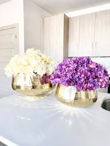 Gold Hammered Planter Bowl (Two Sizes)