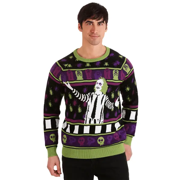 Adult Beetlejuice It's Showtime! Ugly Halloween Sweater