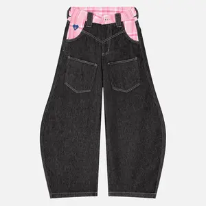 Aelfric Eden Plaid Baggy Jeans Wide Leg Denim Trouser Straight Leg Jeans Unisex Vintage Pants Women's Trendy Denim High Waist Multi-Pocket Wide Leg Jeans  Versatile Denim Trousers for Women Street Stretch Womenswear Baggy Jeans Outfit