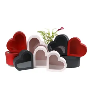 Set of 3-Heart Shaped Flower/Gift Boxes, Shiny Pearl Paper Finish