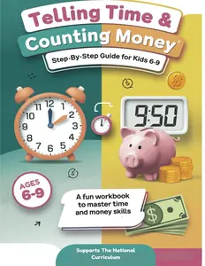 Telling Time & Counting Money: Step-by-Step Guide for kids 6-9: Money & Time practice workbook, time & money passages, time & money conversations, shopping problems etc