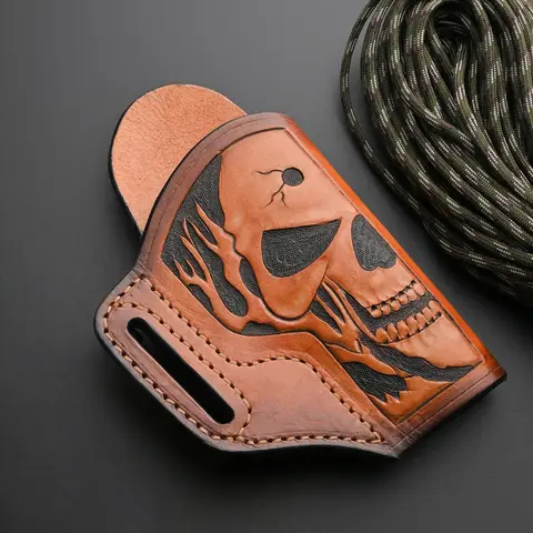 Hand-Carved Engraved Cowhide Leather Holster for Adults - Sturdy, Durable, High-Quality Right-Handed Holster for 1911 Series, Ideal for Outdoor Hunting