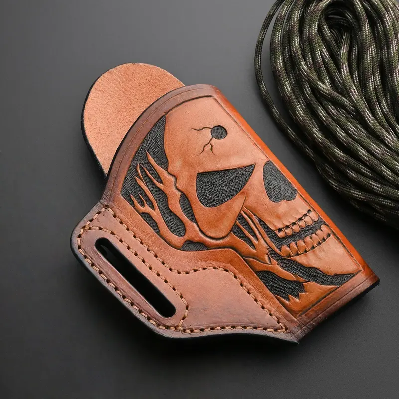 Hand-Carved Engraved Cowhide Leather Holster for Adults - Sturdy, Durable, High-Quality Right-Handed Holster for 1911 Series, Ideal for Outdoor Hunting