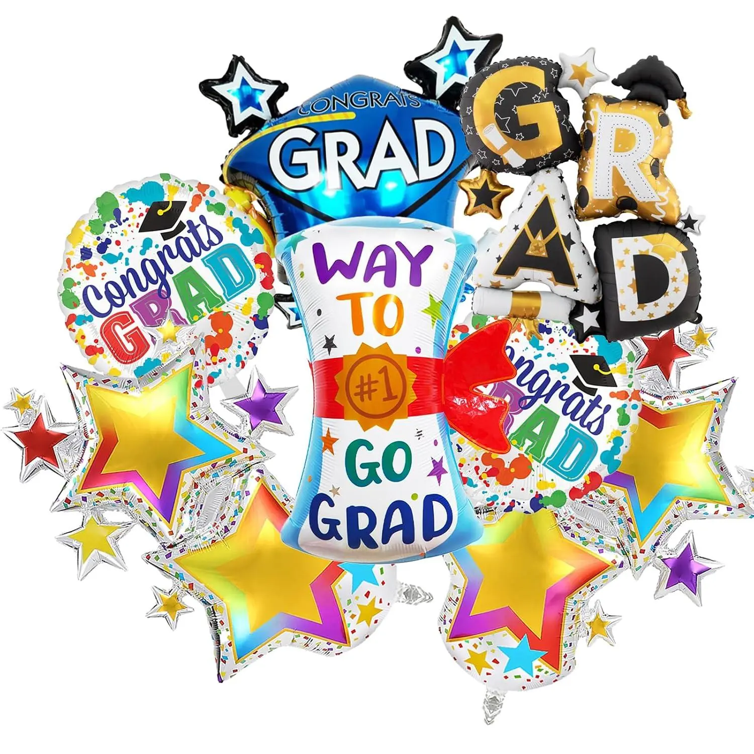 2026 New Graduation Balloons, 7Pcs Graduation Balloons, Congrats Grad Balloons Decorations Class Of 2026