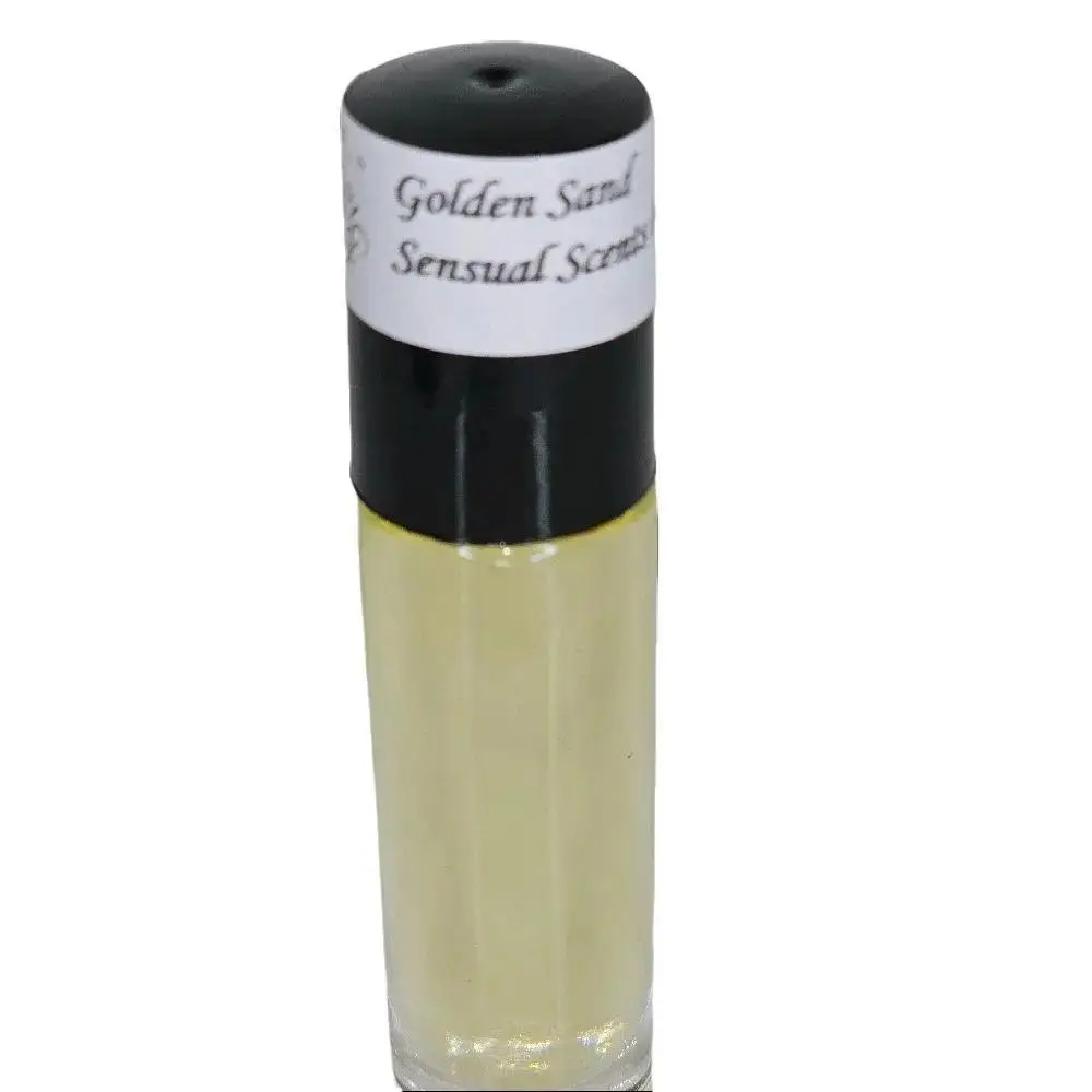 Unisex Golden Sand Aromatic Fragrance Roll-On Body Oil - Captivating Oud, Caramel Fragrances, Amber, Balsamic, Gourmand Perfume, Vanilla Scents - 10 ml & 40 ml - Alcohol-Free - Single Item