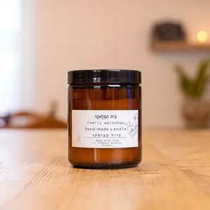 Large Natural Scented Israeli Beeswax Candle | Beit HaMelacha