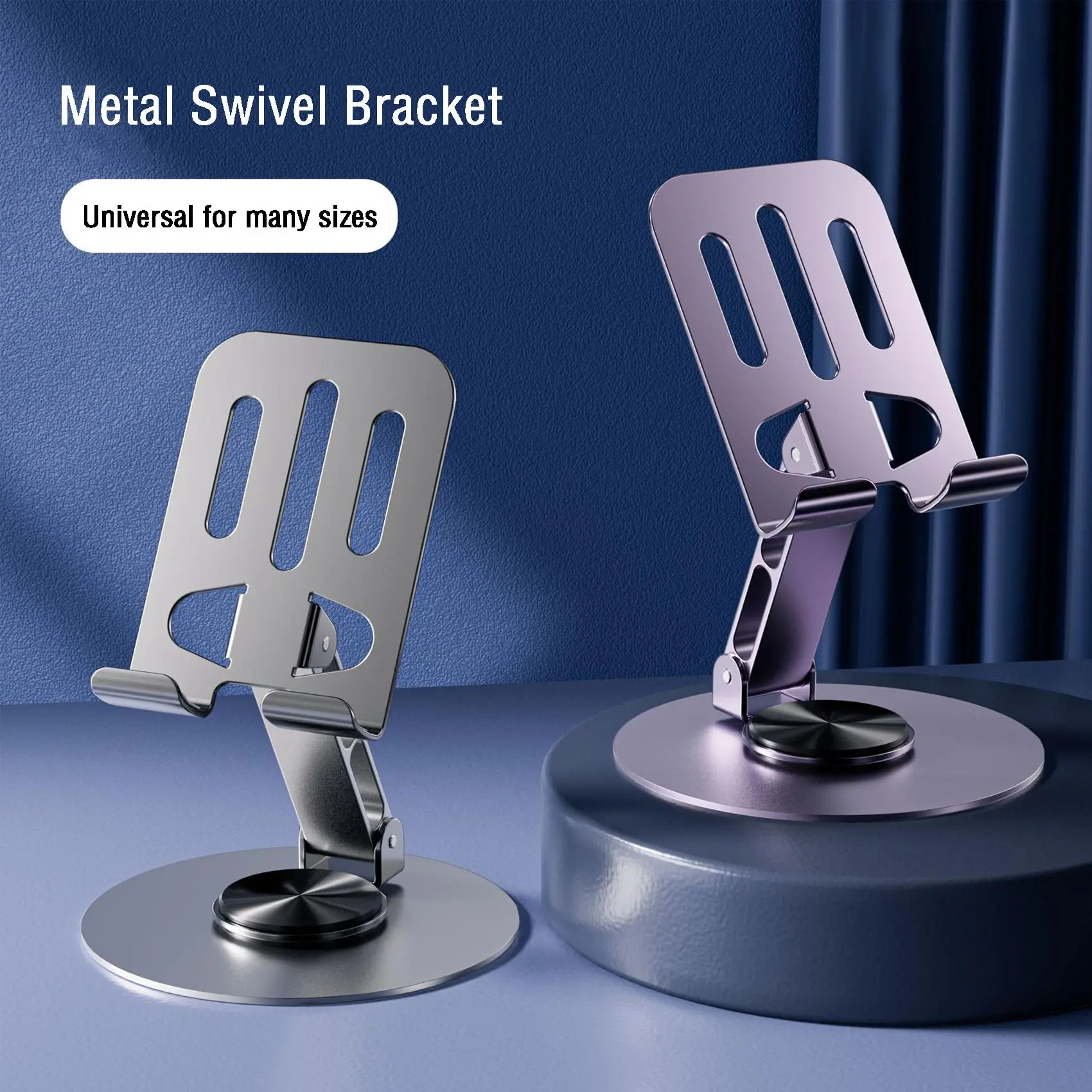 360° mobile phone tablet holder, metal mobile phone holder rotating,  foldable and expandable holder, portable for travel，adjustable desk portable,suitable for all mobile phones