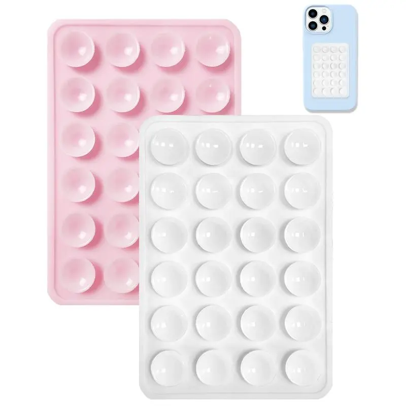2PCS Silicone Suction Phone Case Mount,Non Slip Suction Cup Phone Mount,Hands-Free Phone Accessories Holder for Selfies and Videos,Silicon Adhesive Phone Stand Sticky for Cell Phone  Cellphone Smartphone