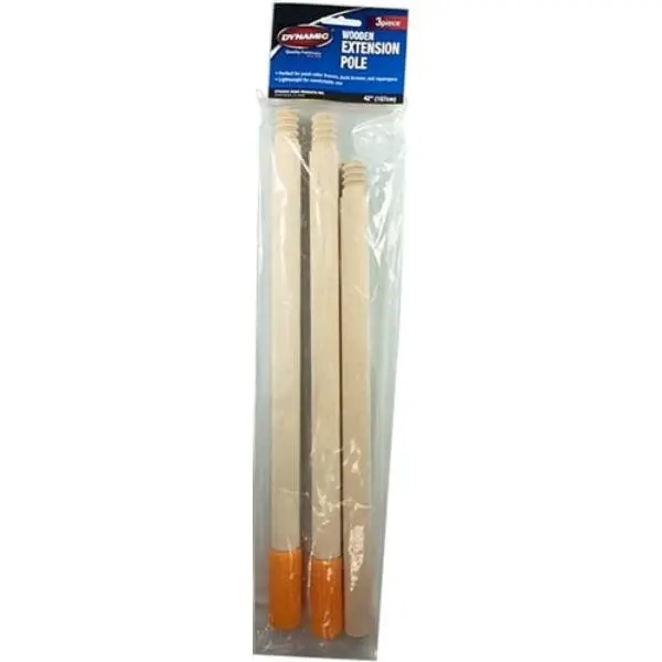 212 MAIN 42 in. Dynamic Wooden Extension Pole - 3-Piece, Adjustable Comfortable Length, 0.8 lbs, Plastic & Wooden Components, Compatible with Paint Rollers, Push Brooms, Squeegees for Home Projects, Adjustable Size
