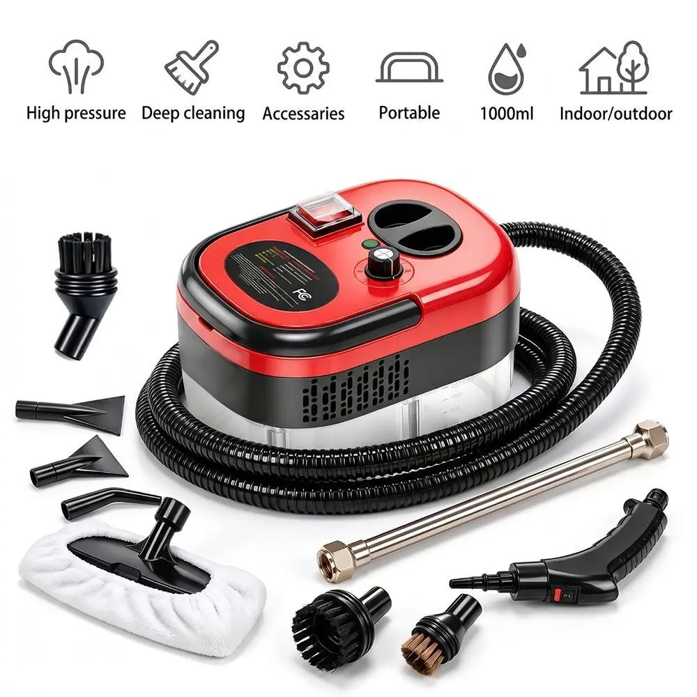 【Summerfinds】2500W Portable Steamer High-Temperature Multi-Purpose Steamer for Home for Tile Grease Dirt Grout Car Detailing,father'sdaygifts