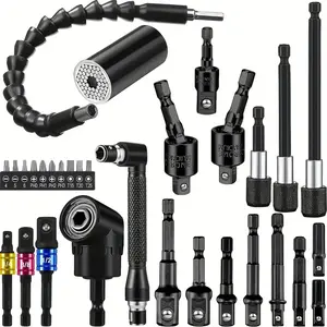31-Piece Universal Tool Set with Flexible Shaft, Quick Change Adapter, Impact Wrench Socket Holder, Right Angle Ratchet Screwdriver Bit Kit