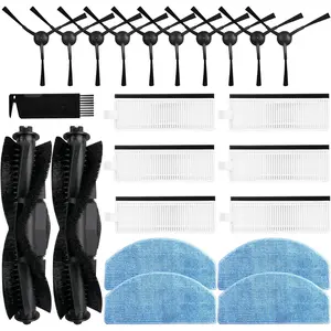Replacement Parts fit for Tikom G8000/G8000 Pro, Honiture G20/G20 Pro, Airzeen G20 Pro, Laresar Evol 3/Evol 3s Vacuum Accessories, 2 Roller Brush,4 Mop Pad,6 Filter,10 Side Brush,1 Clean Tool
