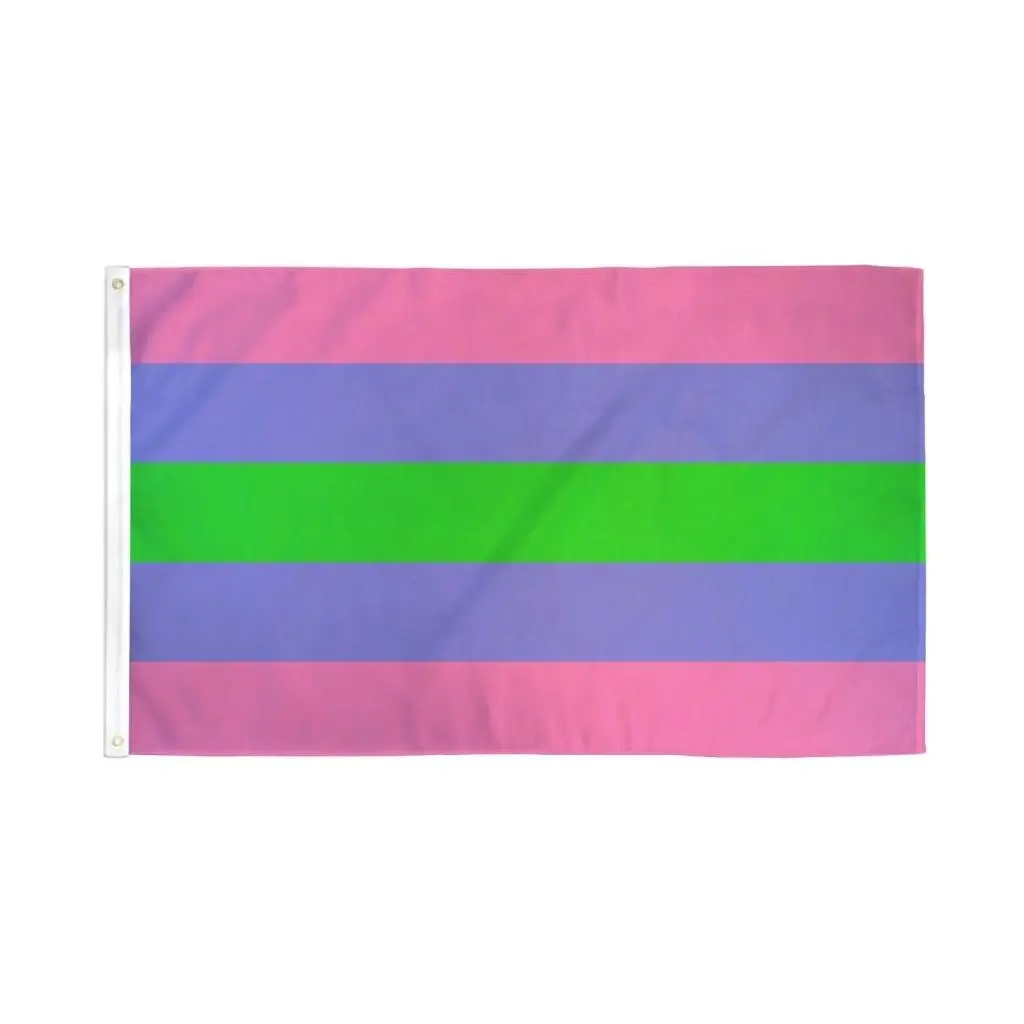 Trigender Flag Banner (3x5ft) - Polyester Festive Party & Home Hanging Backdrop, Bold Colors, Colorful Print, High Pigment Density, Dye Sublimated Printing, Hangable Header Tape