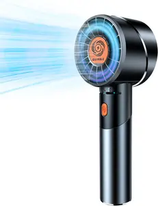 Handheld Fan,Portable Turbo Fan,Powerful Personal Fan(7000Rpm High-Speed Motor,Battery Work 3-16 H),USB Rechargeable Mini Handheld Fan for Travel/Outdoor/Gift/Makeup (Black) Guirble