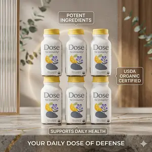 6X 2oz Dose Immunity Shot Vitamin C Zinc Elderberry & Ginger for Daily Immune Support Citrus Berry Wellness Drink 2oz Supplement Shot