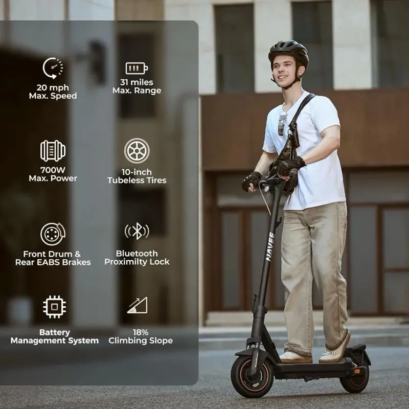 NAVEE GT3 Electric Scooter for Adults, 20MPH, 31 Miles Range,10" Tires, Commuter